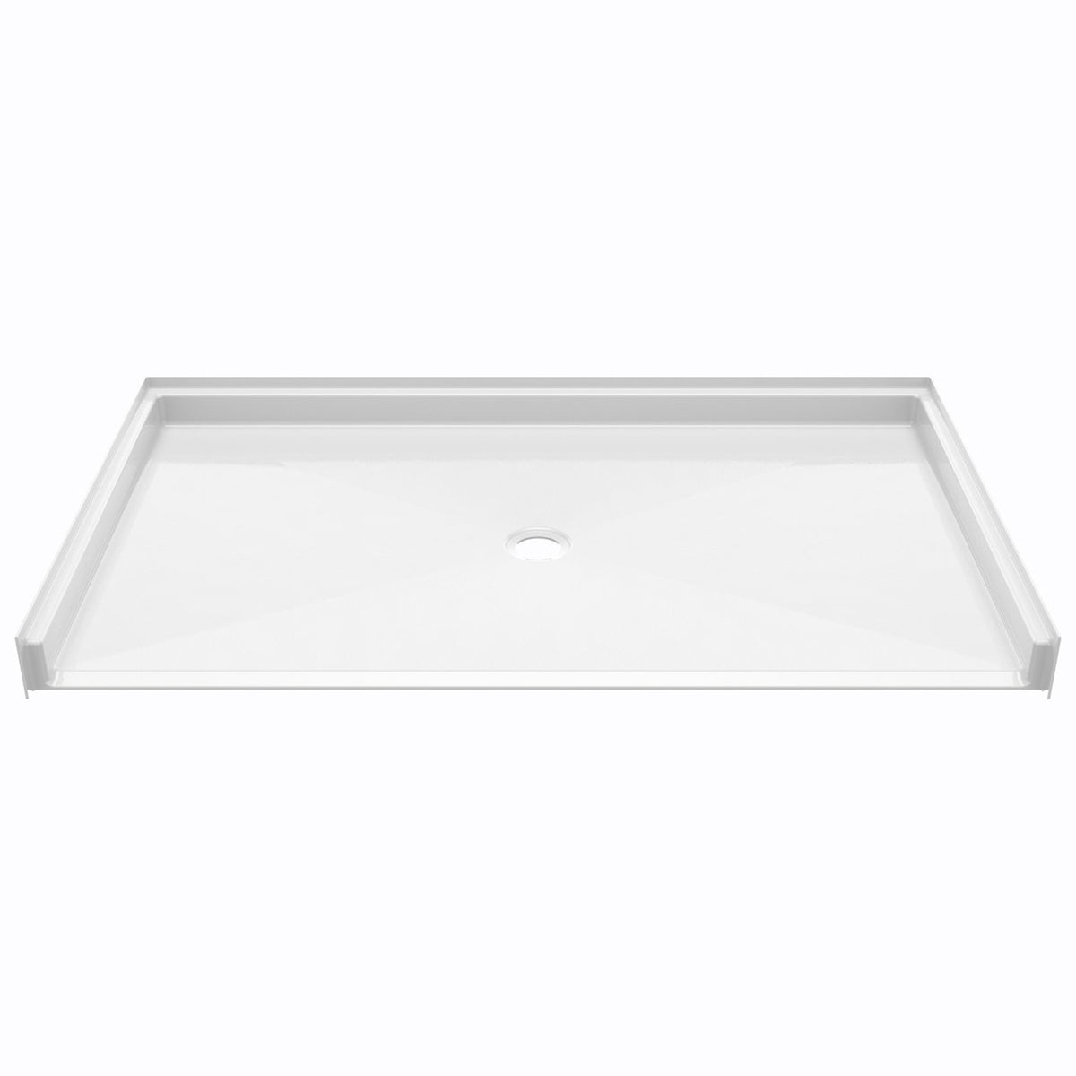 Ella's Bubbles “62 x 38″ ADA Roll‑In Barrier‑Free Shower Pan – Center Drain ELB6238 BF .75 C ADA