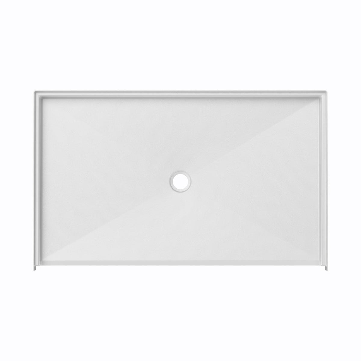 Ella's Bubbles “62 x 38″ ADA Roll‑In Barrier‑Free Shower Pan – Center Drain ELB6238 BF .75 C ADA