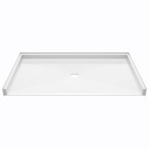 Ella's Bubbles “62 x 38″ ADA Roll‑In Barrier‑Free Shower Pan – Center Drain ELB6238 BF .75 C ADA