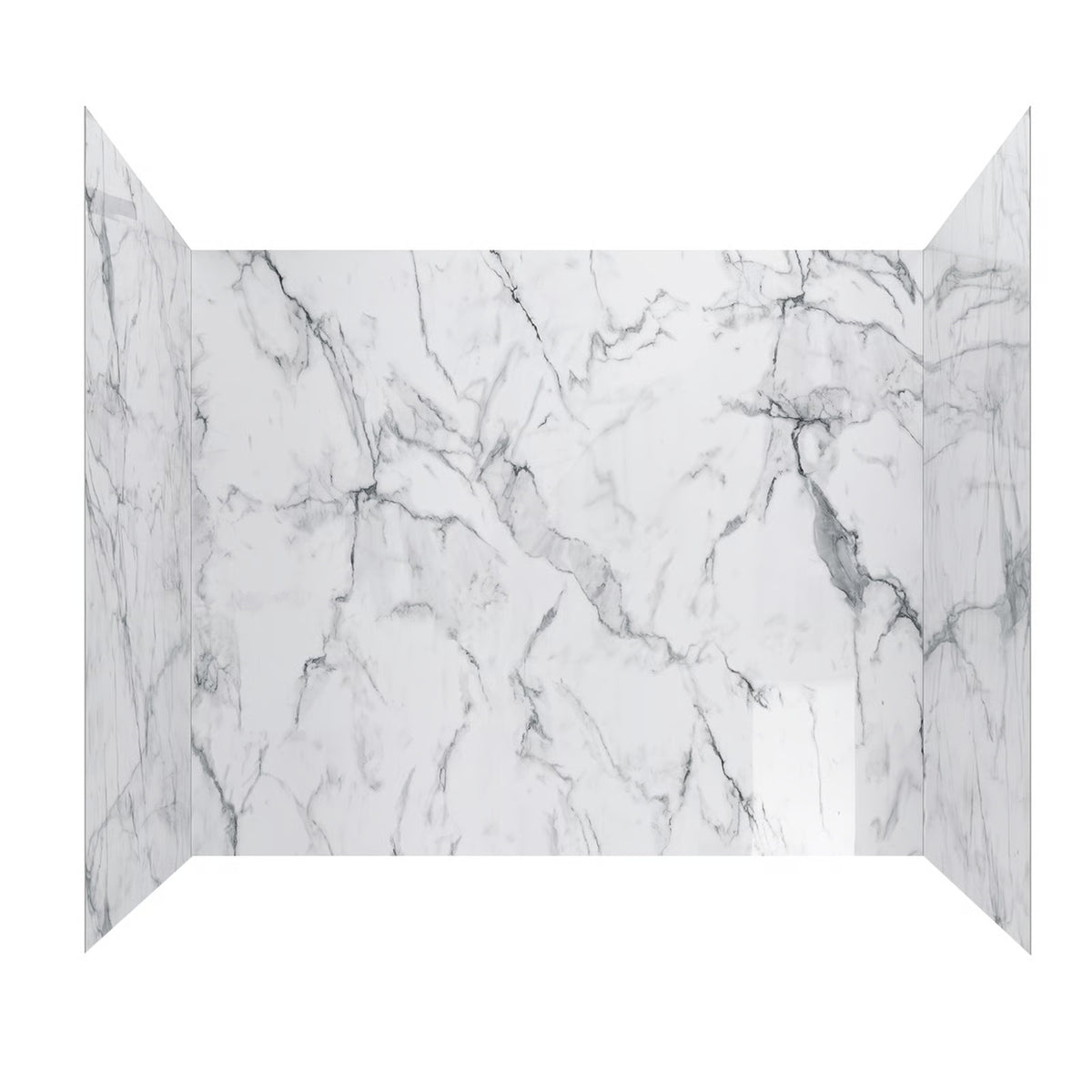 Ella's Bubbles 36.5″ x 48″ x 60″ Arctic Vein Calacatta Walk-In Tub Surround Wall Kit 4PFWS-AVC