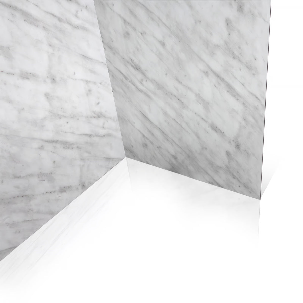 Ella's Bubbles Carrara Marble, Acrylic 3-Panel Shower Wall Kit Surround 38″ x 60″ x 96″ SW-366096-CM