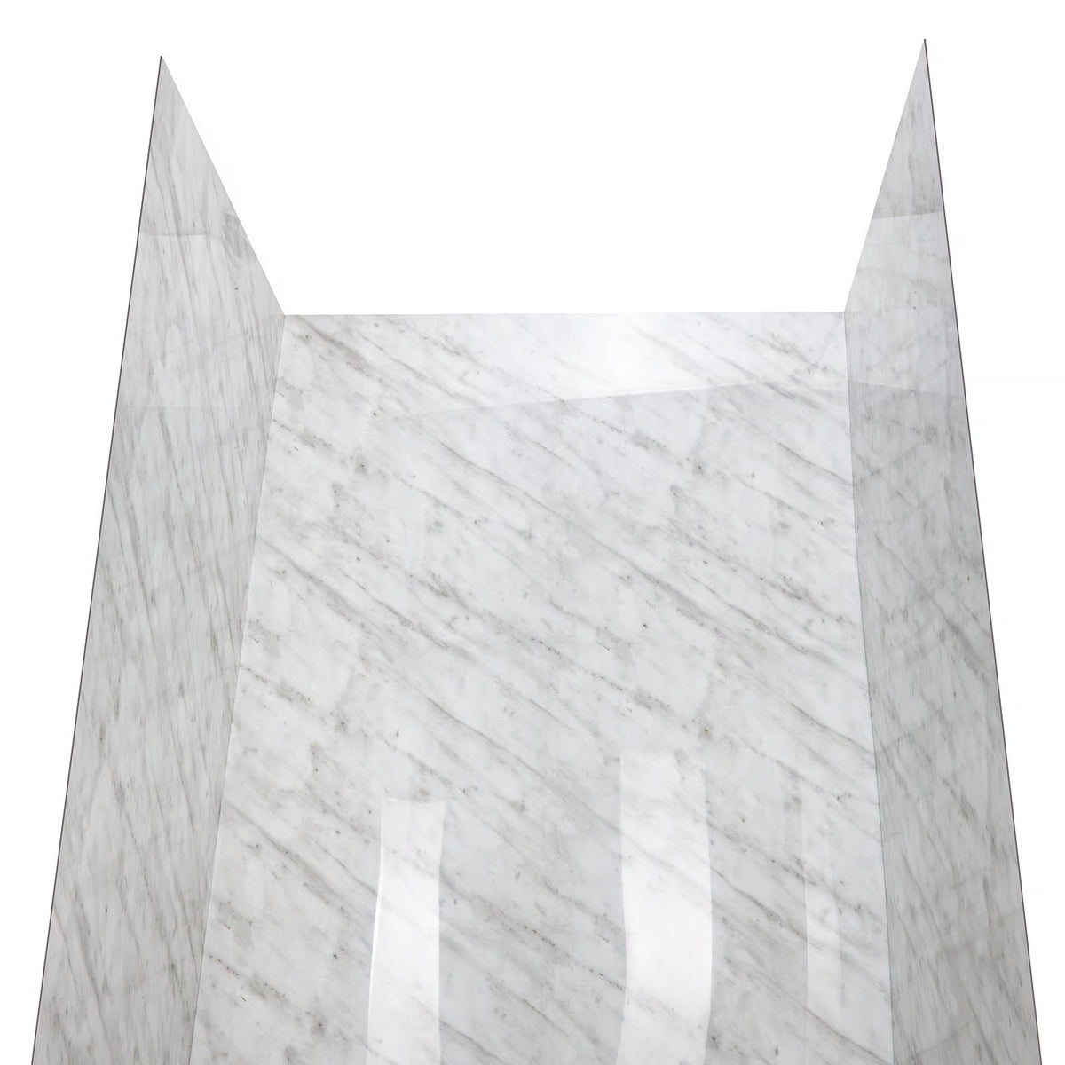 Ella's Bubbles Carrara Marble, Acrylic 3-Panel Shower Wall Kit Surround 38″ x 60″ x 96″ SW-366096-CM