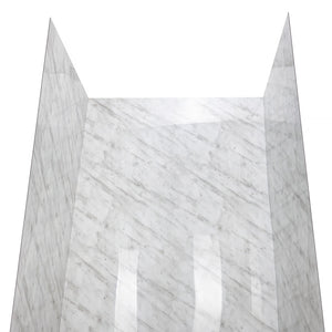 Ella's Bubbles Carrara Marble, Acrylic 3-Panel Shower Wall Kit Surround 38″ x 60″ x 96″ SW-366096-CM