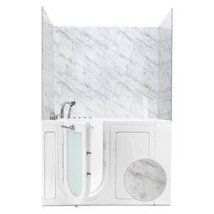 Ella's Bubbles 36.5″ x 48″ x 60″ Carrara Marble Walk-In Tub Surround Wall Kit 4PFWS-CM