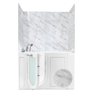 Ella's Bubbles 36.5″ x 48″ x 60″ Carrara Marble Walk-In Tub Surround Wall Kit 4PFWS-CM