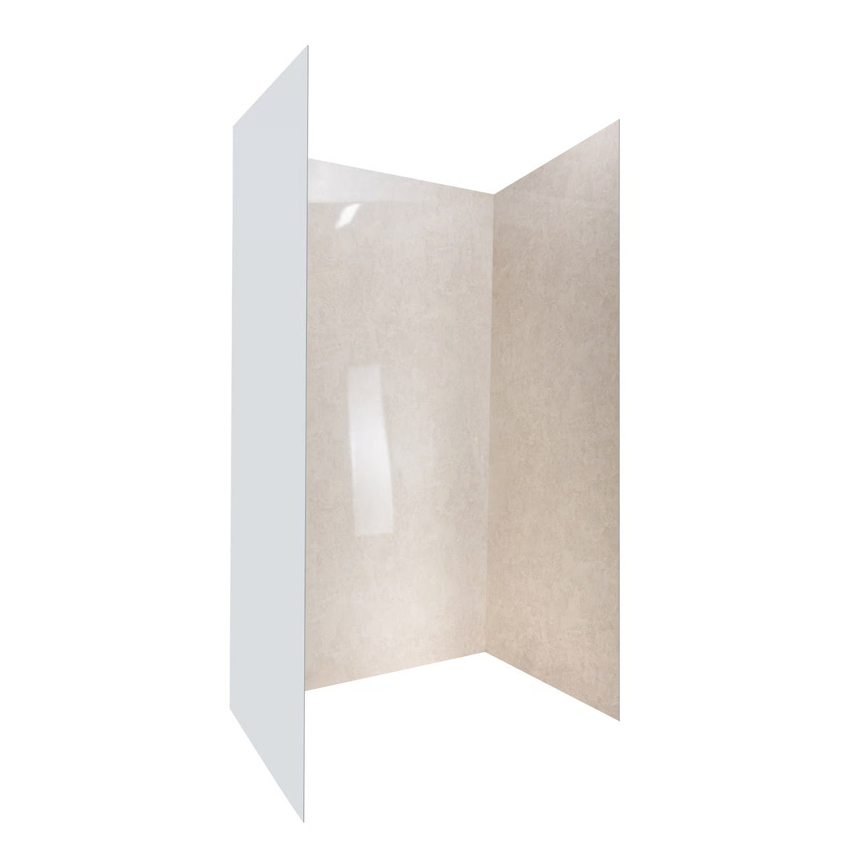 Ella's Bubbles Desert Stone, Acrylic 3-Panel Shower Wall Kit Surround 40″ x 60″ x 98″ SW-366096-SS