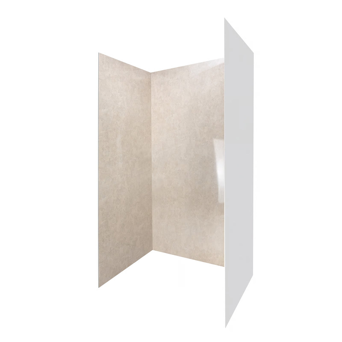 Ella's Bubbles Desert Stone, Acrylic 3-Panel Shower Wall Kit Surround 40″ x 60″ x 98″ SW-366096-SS