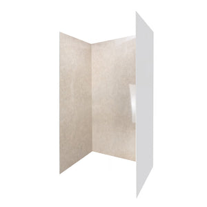 Ella's Bubbles Desert Stone, Acrylic 3-Panel Shower Wall Kit Surround 40″ x 60″ x 98″ SW-366096-SS