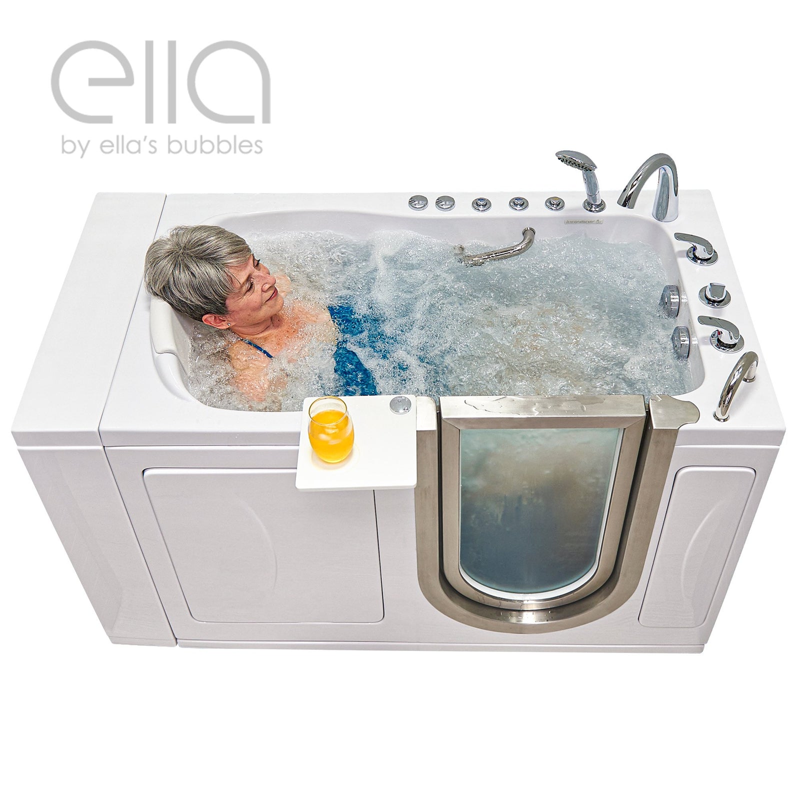 Ella's Bubbles Elite 30"x52" Acrylic Walk-In Bathtub with 5 Piece Fast Fill Faucet