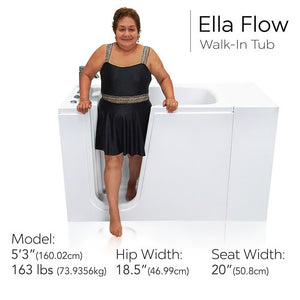 Ella's Bubbles Flow 28″x48″ Acrylic Hydro Therapy Massage Walk In Bathtub E28248
