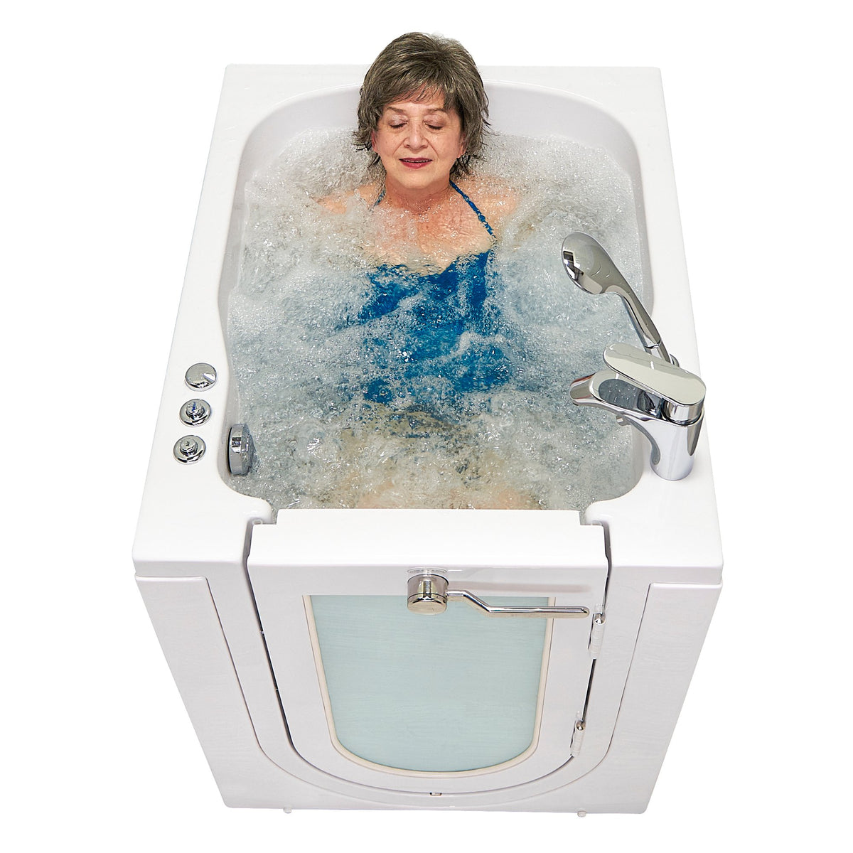 Ella's Bubbles Front Entry 32"x40" Acrylic Walk-In Bath with Outward Swing Door, 2 Piece Fast Fill Faucet