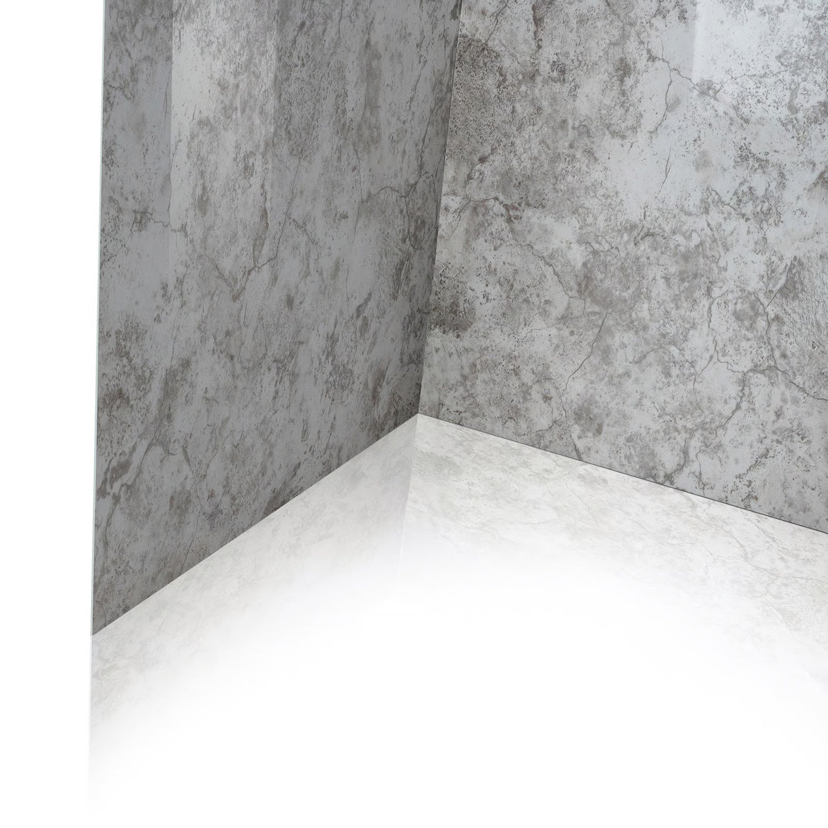 Ella's Bubbles Glacier Grey, Acrylic 3-Panel Shower Wall Kit Surround 40″ x 60″ x 105″ SW-406098-LS