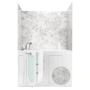 Ella's Bubbles 40″ x 52.5″ x 60″ Glacier Grey Walk-In Tub Surround Wall Kit 4PFWS-GG