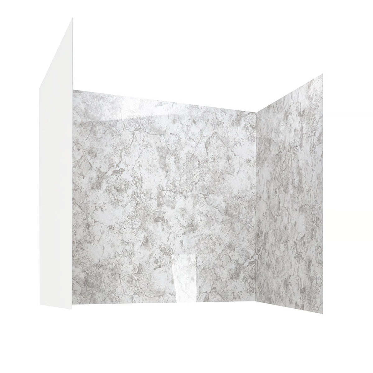 Ella's Bubbles 40″ x 52.5″ x 60″ Glacier Grey Walk-In Tub Surround Wall Kit 4PFWS-GG