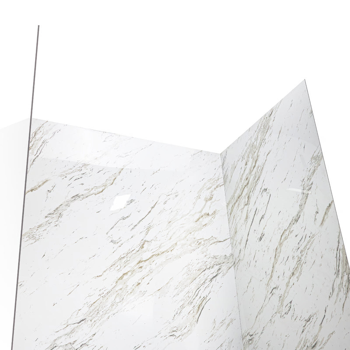 Ella's Bubbles Heritage Calacatta, Acrylic 3-Panel Shower Wall Kit Surround 40″ x 60″ x 98″ SW-366096-VN