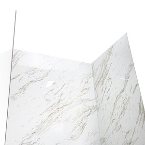 Ella's Bubbles Heritage Calacatta, Acrylic 3-Panel Shower Wall Kit Surround 40″ x 60″ x 98″ SW-366096-VN