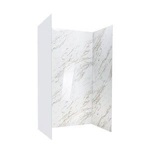 Ella's Bubbles Heritage Calacatta, Acrylic 3-Panel Shower Wall Kit Surround 40″ x 60″ x 98″ SW-366096-VN