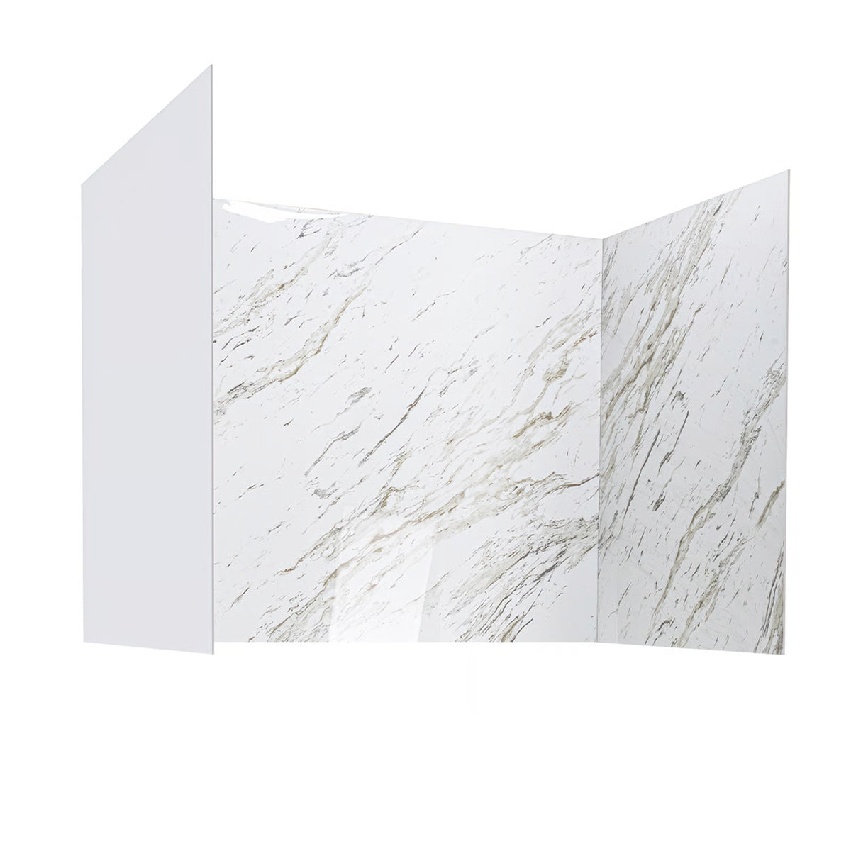 Ella's Bubbles 36.5″ x 48″ x 60″ Heritage Calacatta Walk-In Tub Surround Wall Kit 4PFWS-HC