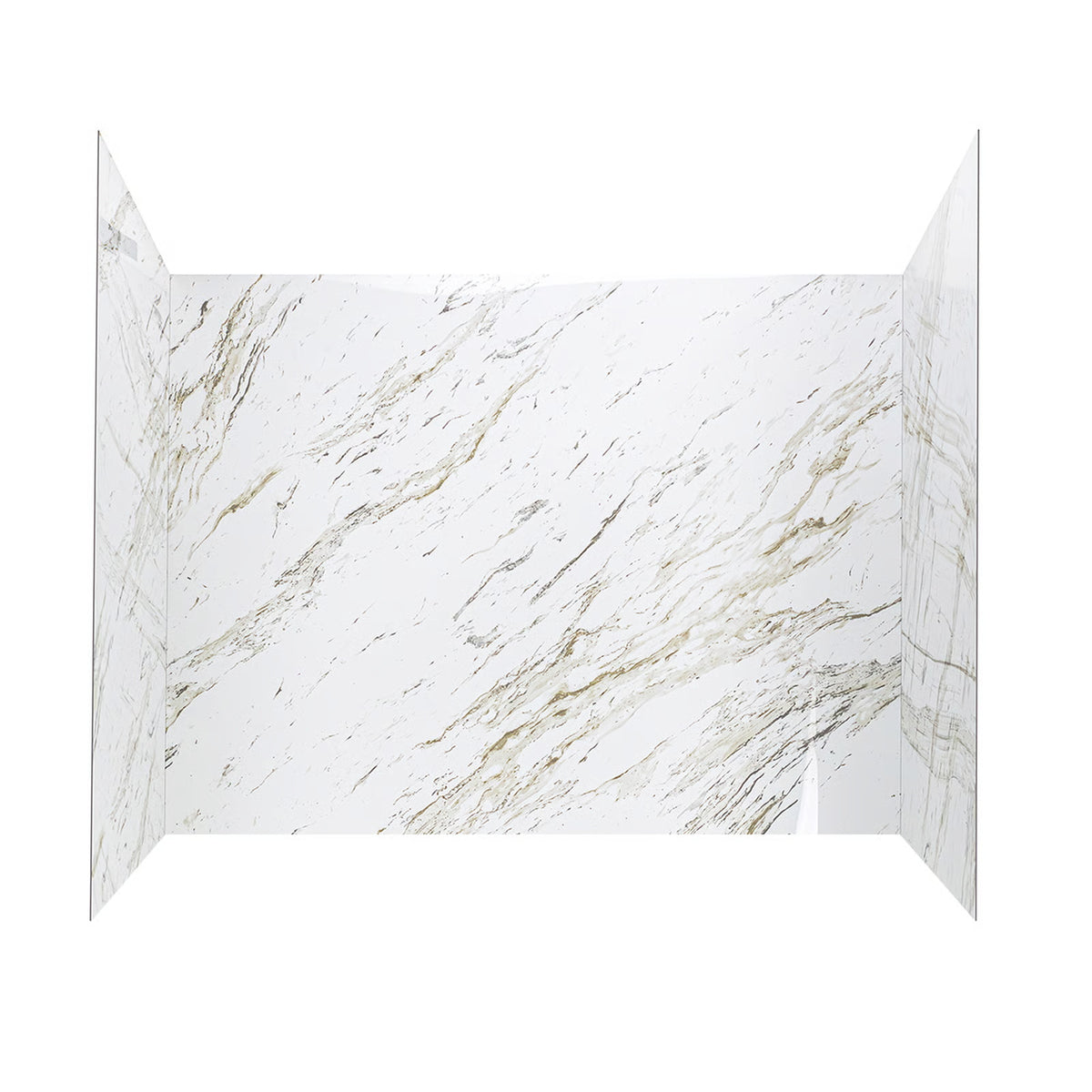 Ella's Bubbles 36.5″ x 48″ x 60″ Heritage Calacatta Walk-In Tub Surround Wall Kit 4PFWS-HC