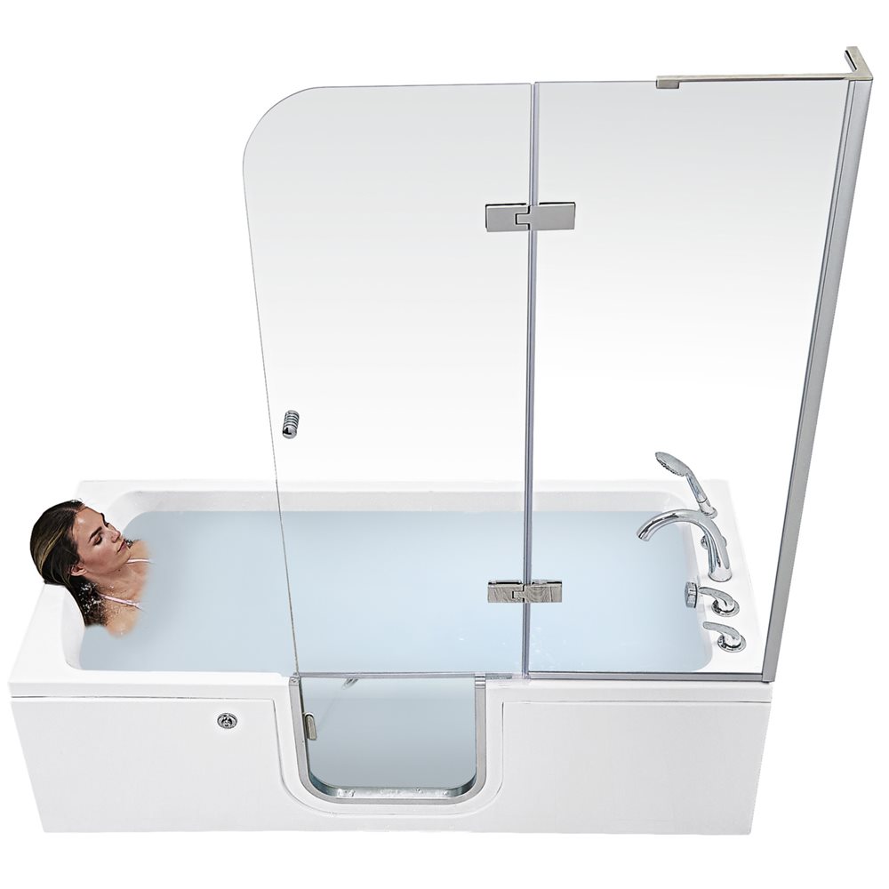 Ella's Bubbles Laydown 32x72 Walk-In Tub with Shower Screen LA3272