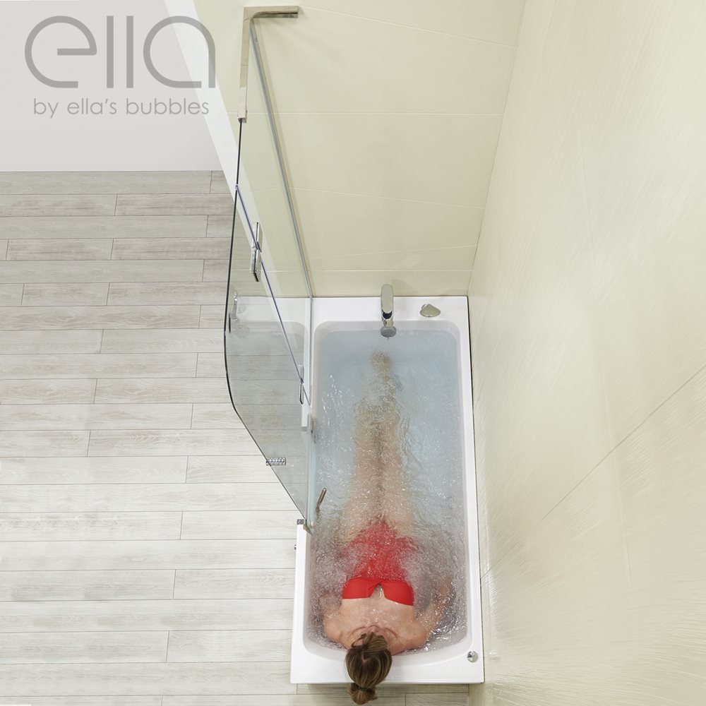 Ella's Bubbles Laydown 32x72 Walk-In Tub with Shower Screen LA3272