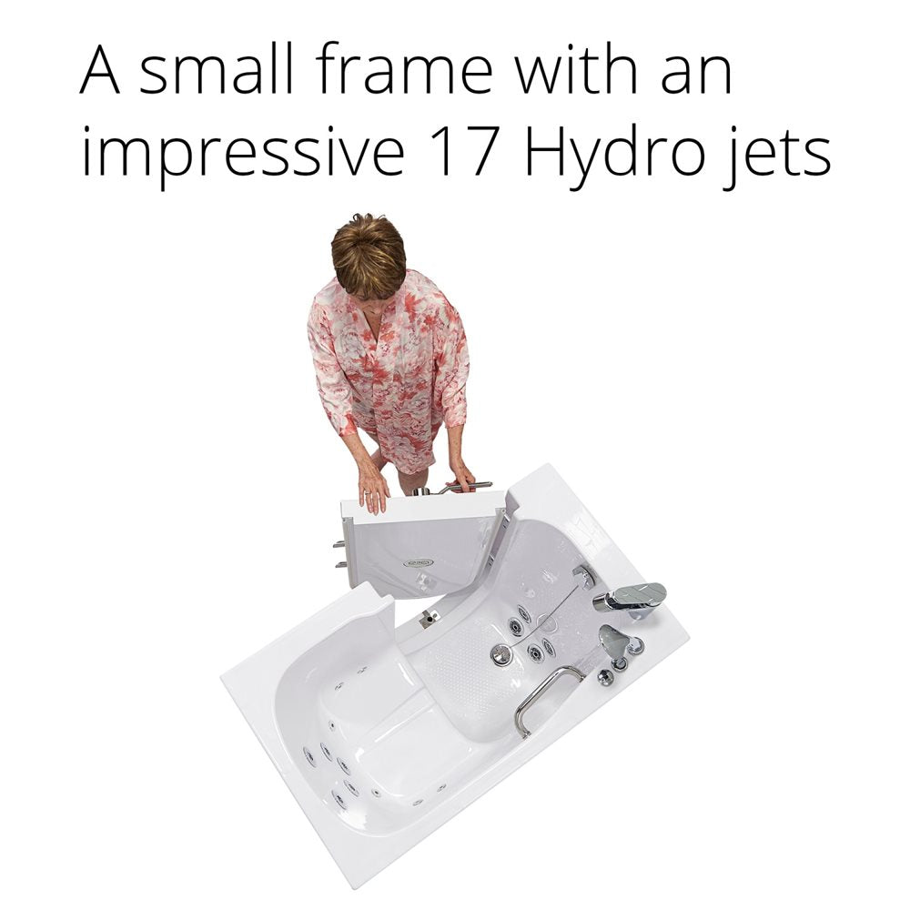 Ella's Bubbles Mobile 26"x45 Acrylic Walk-In Bathtub with Swing Door, 2 Piece Fast Fill Faucet, 2"  Drain OA2645