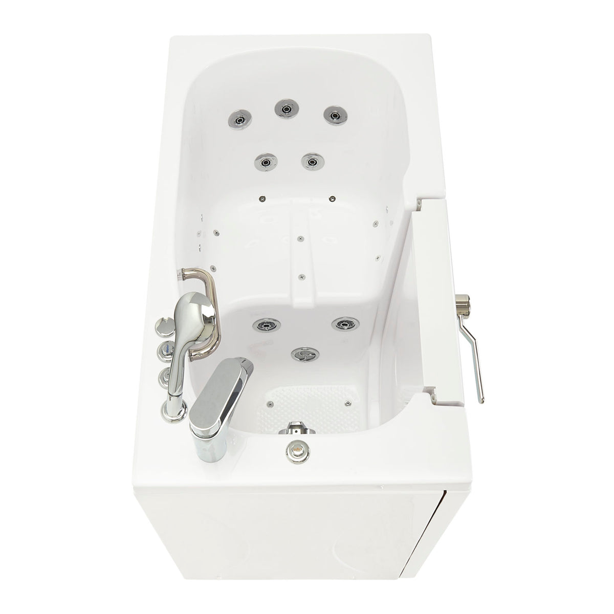 Ella's Bubbles Mobile 26"x45 Acrylic Walk-In Bathtub with Swing Door, 2 Piece Fast Fill Faucet, 2"  Drain OA2645