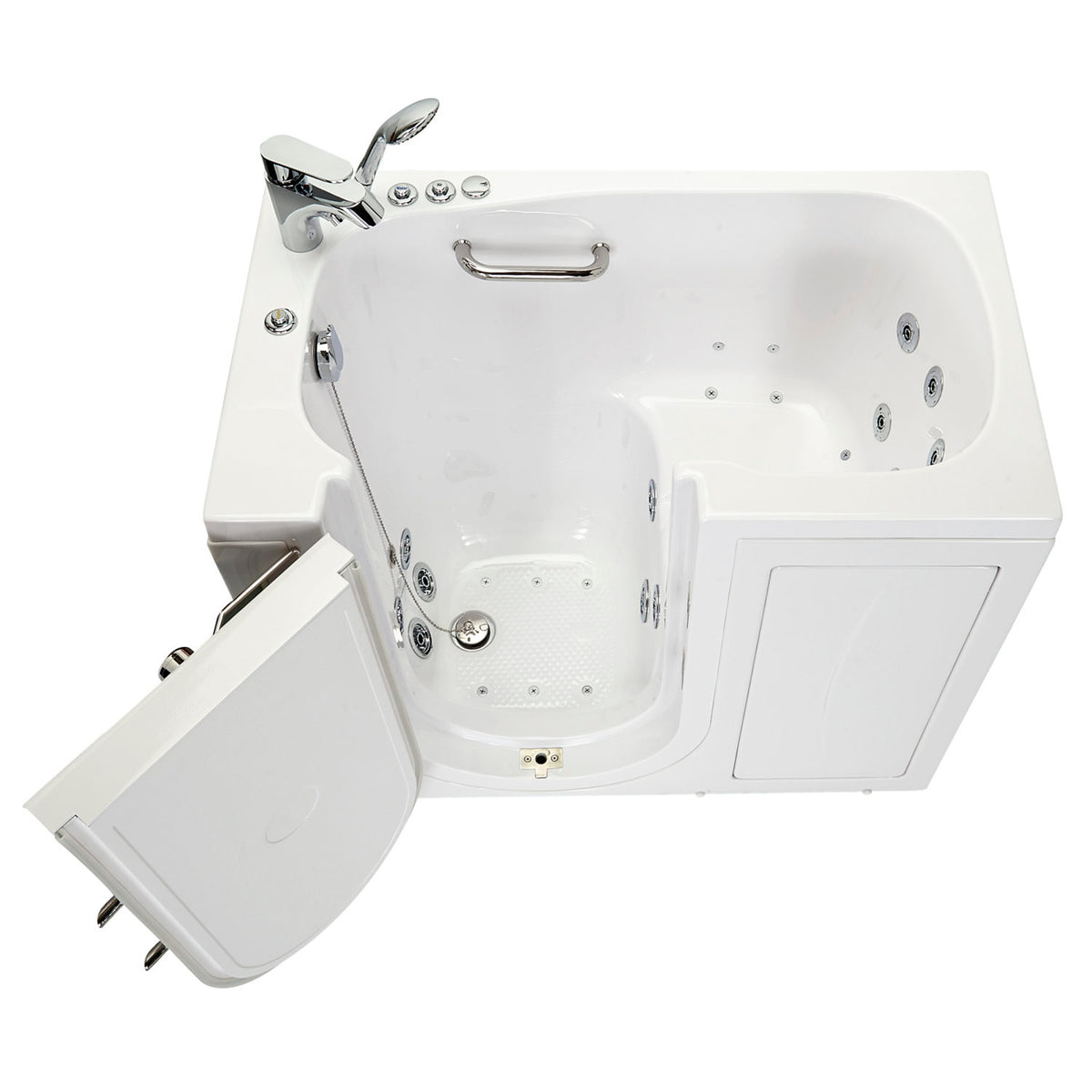 Ella's Bubbles Mobile 26"x45 Acrylic Walk-In Bathtub with Swing Door, 2 Piece Fast Fill Faucet, 2"  Drain OA2645