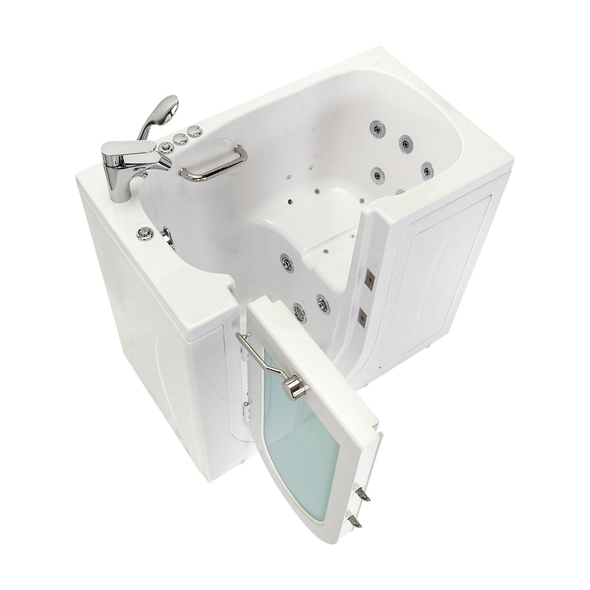 Ella's Bubbles Mobile 26"x45 Acrylic Walk-In Bathtub with Swing Door, 2 Piece Fast Fill Faucet, 2"  Drain OA2645