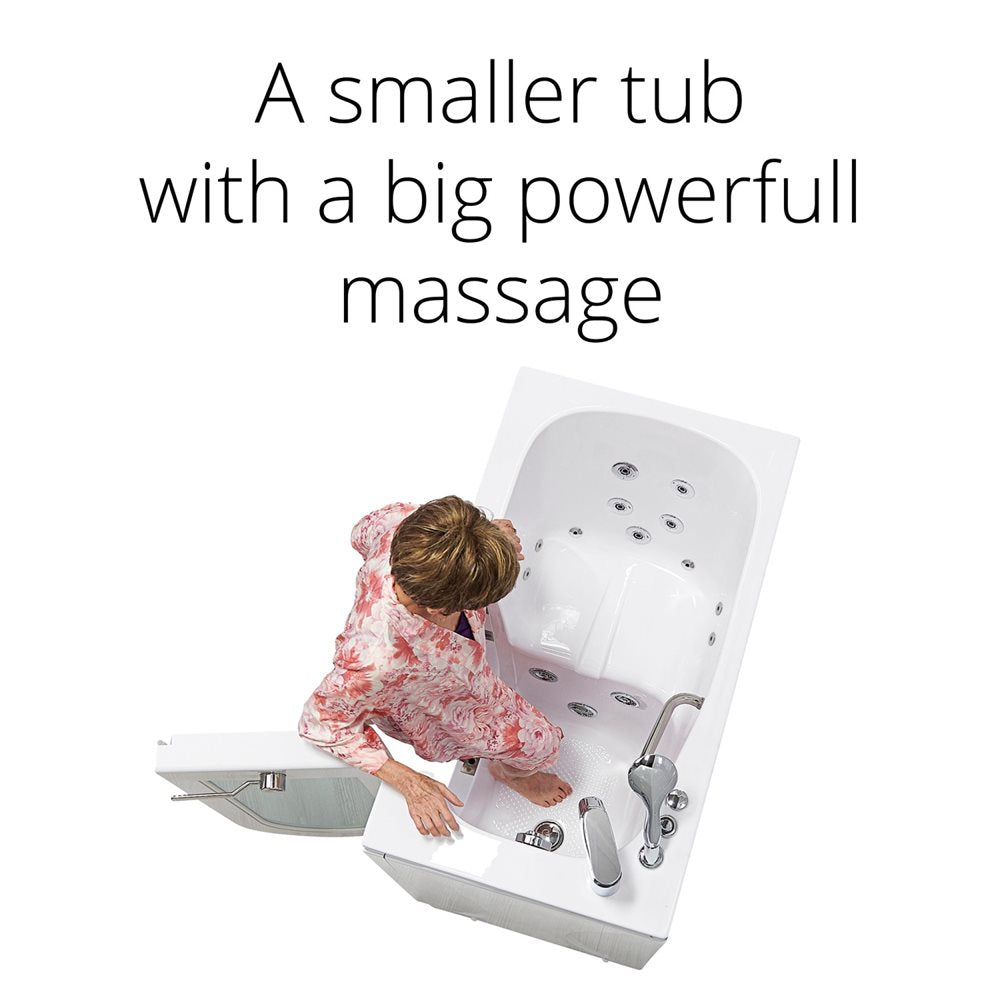 Ella's Bubbles Mobile 26"x45 Acrylic Walk-In Bathtub with Swing Door, 2 Piece Fast Fill Faucet, 2"  Drain OA2645