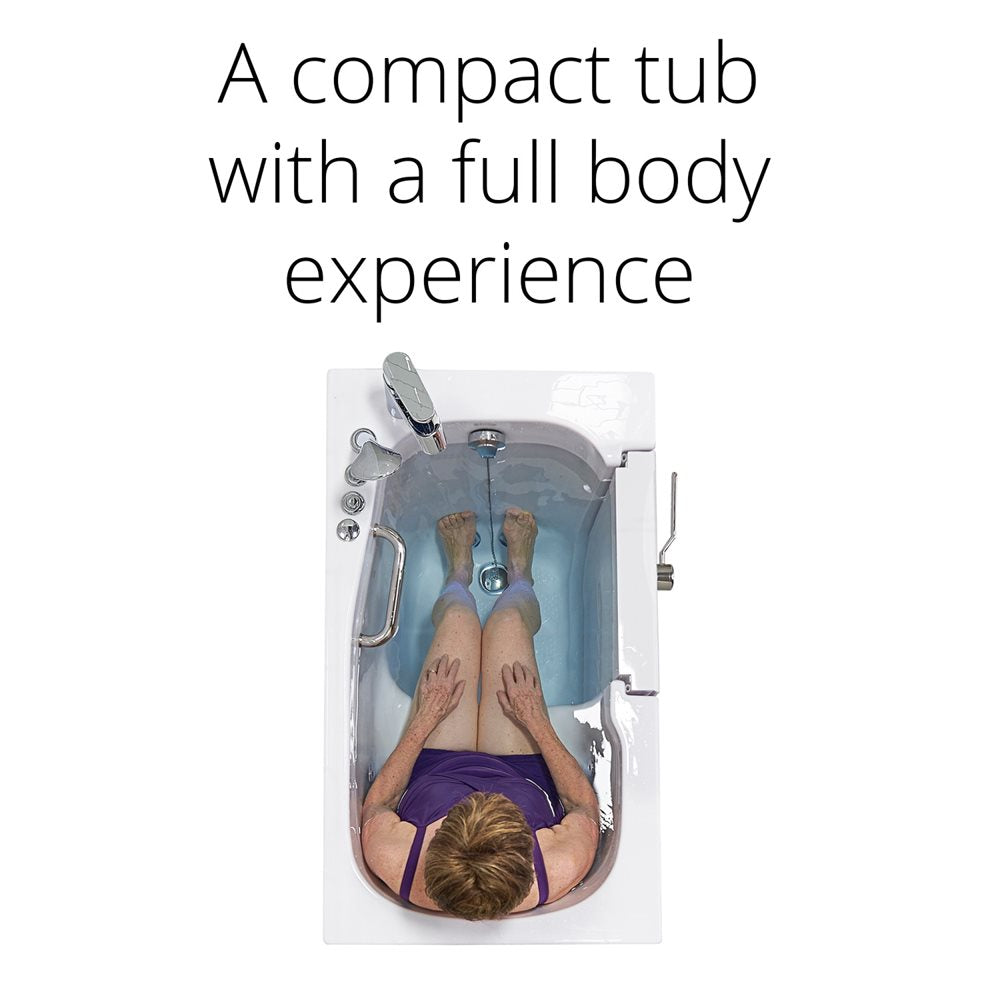 Ella's Bubbles Mobile 26"x45 Acrylic Walk-In Bathtub with Swing Door, 2 Piece Fast Fill Faucet, 2"  Drain OA2645