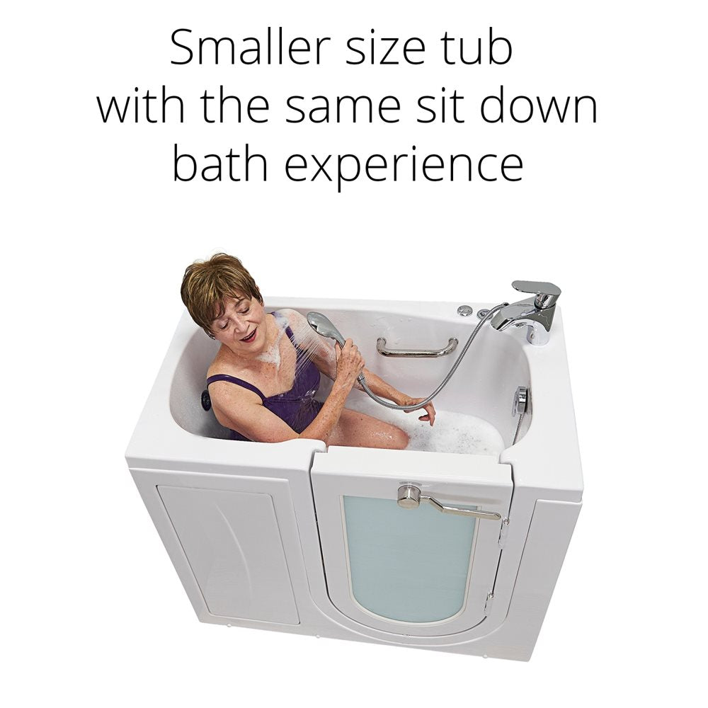 Ella's Bubbles Mobile 26"x45 Acrylic Walk-In Bathtub with Swing Door, 2 Piece Fast Fill Faucet, 2"  Drain OA2645