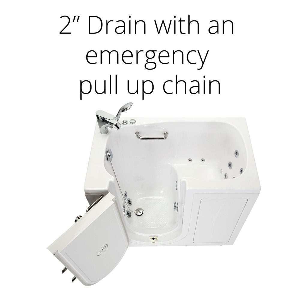 Ella's Bubbles Mobile 26"x45 Acrylic Walk-In Bathtub with Swing Door, 2 Piece Fast Fill Faucet, 2"  Drain OA2645