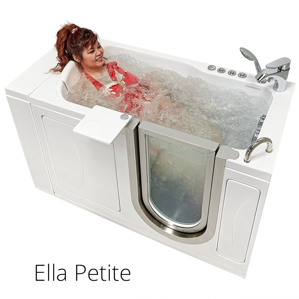 Ella's Bubbles Petite 28"x52" Acrylic Walk-In Bathtub with 5 Piece Fast Fill Faucet