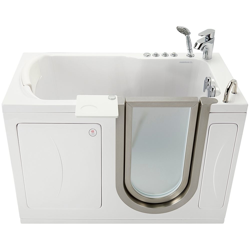 Ella's Bubbles Petite 28"x52" Acrylic Walk-In Bathtub with 5 Piece Fast Fill Faucet
