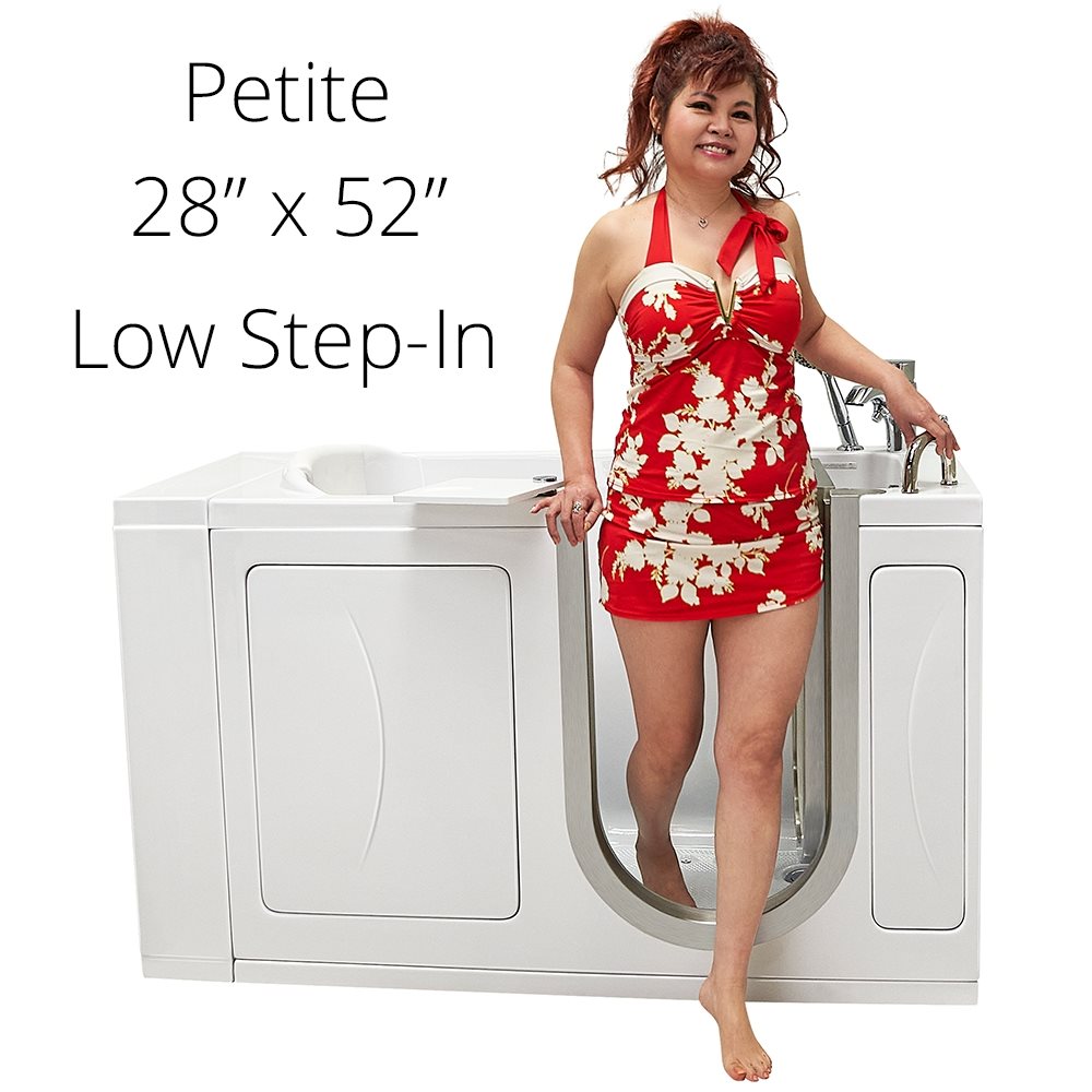 Ella's Bubbles Petite 28"x52" Acrylic Walk-In Bathtub with 5 Piece Fast Fill Faucet