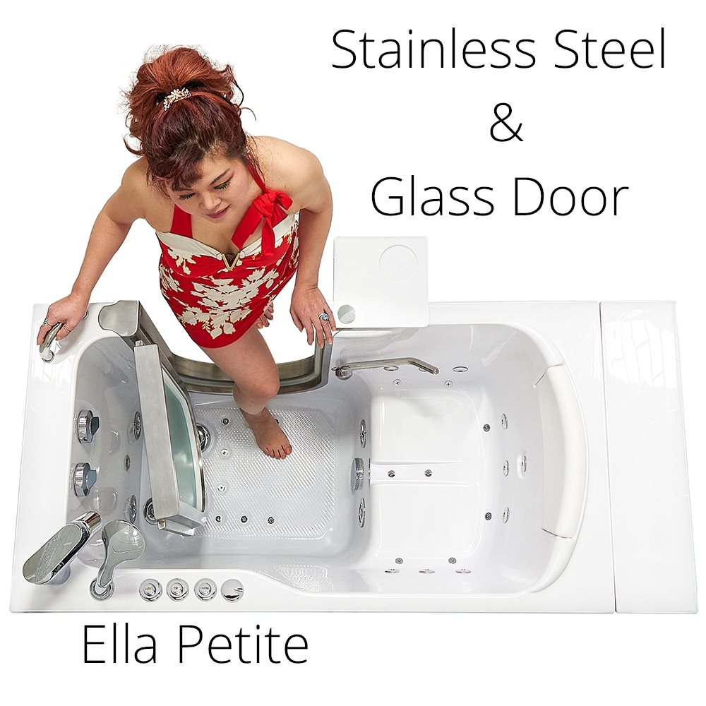 Ella's Bubbles Petite 28"x52" Acrylic Walk-In Bathtub with 5 Piece Fast Fill Faucet