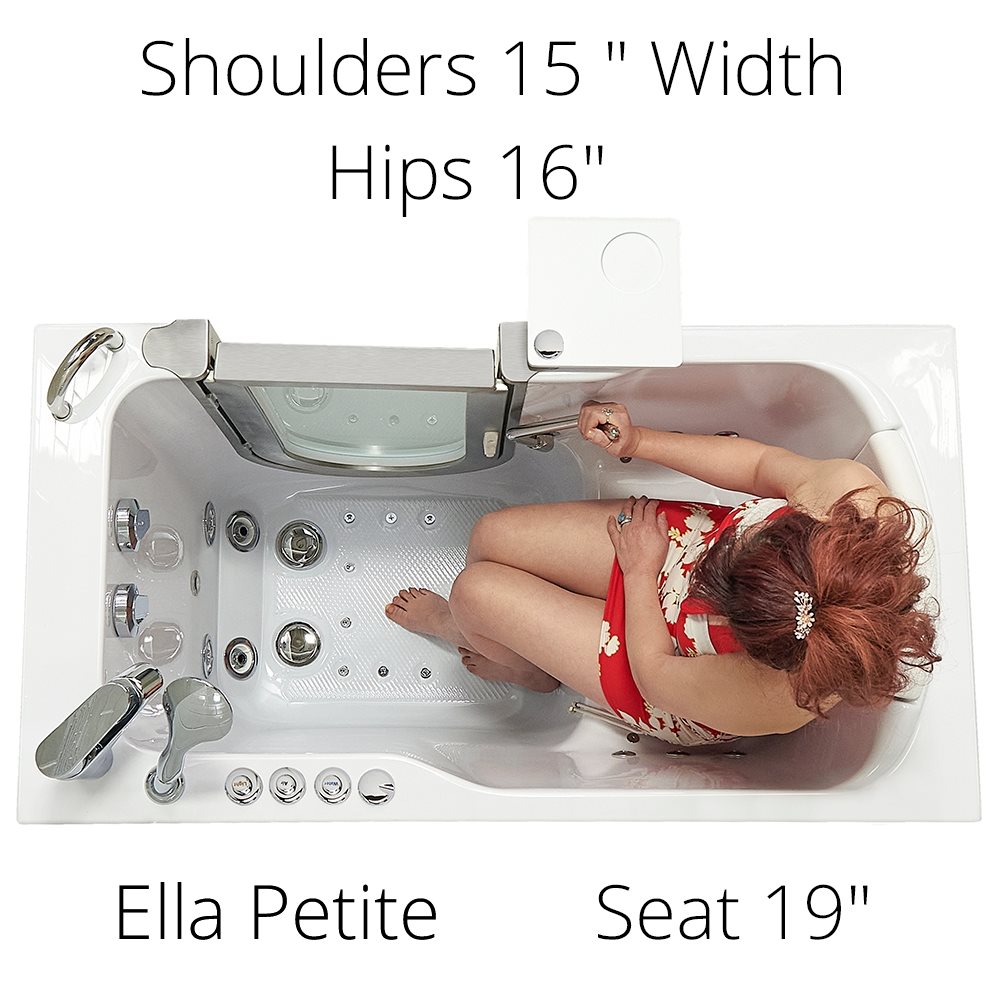 Ella's Bubbles Petite 28"x52" Acrylic Walk-In Bathtub with 5 Piece Fast Fill Faucet