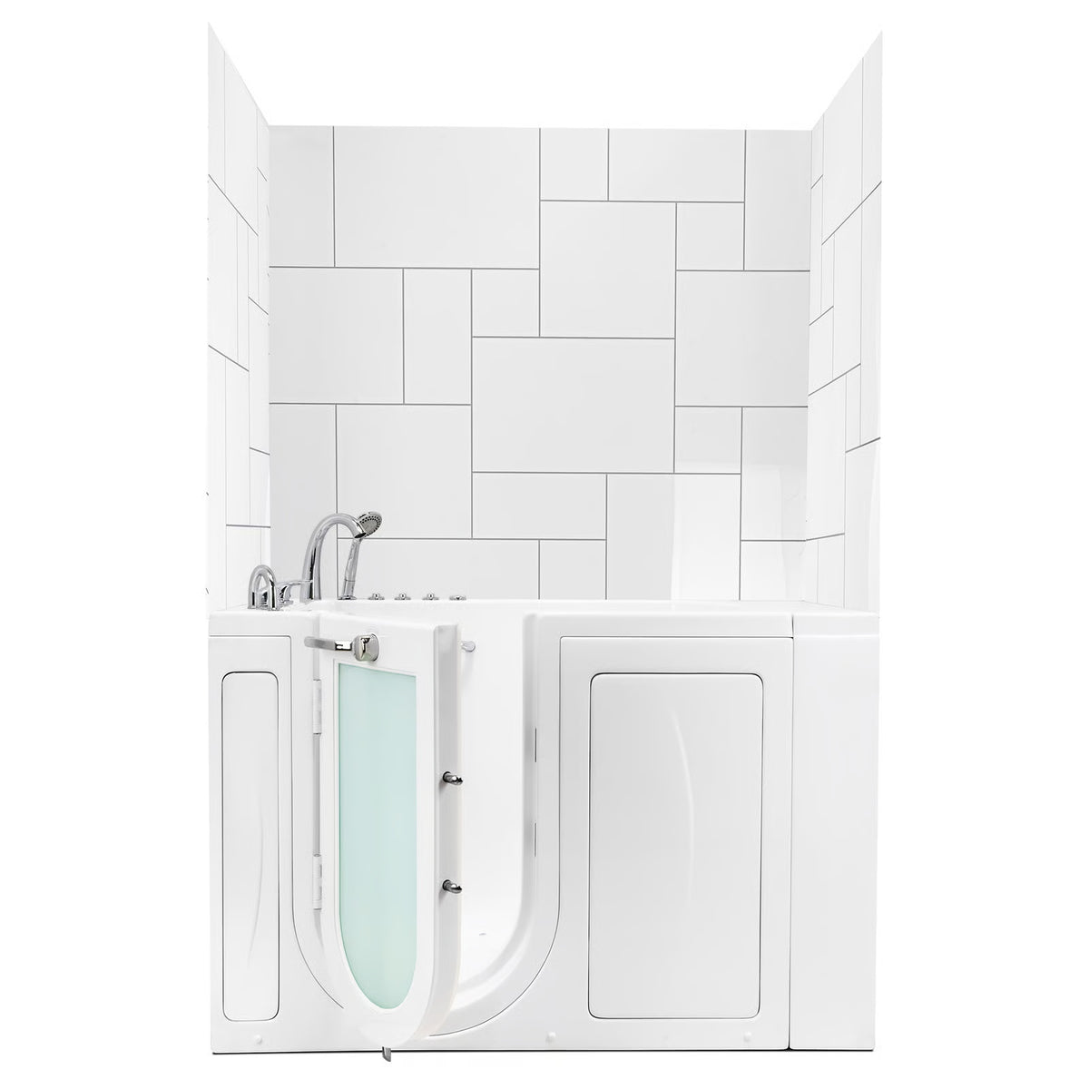 Ella's Bubbles 40″x48″x60″ QuadQuilt CNC Engraved Pattern in Acrylic, 3-Panel Walk In Tub Wall Surround Kit 4PFWS-QQ