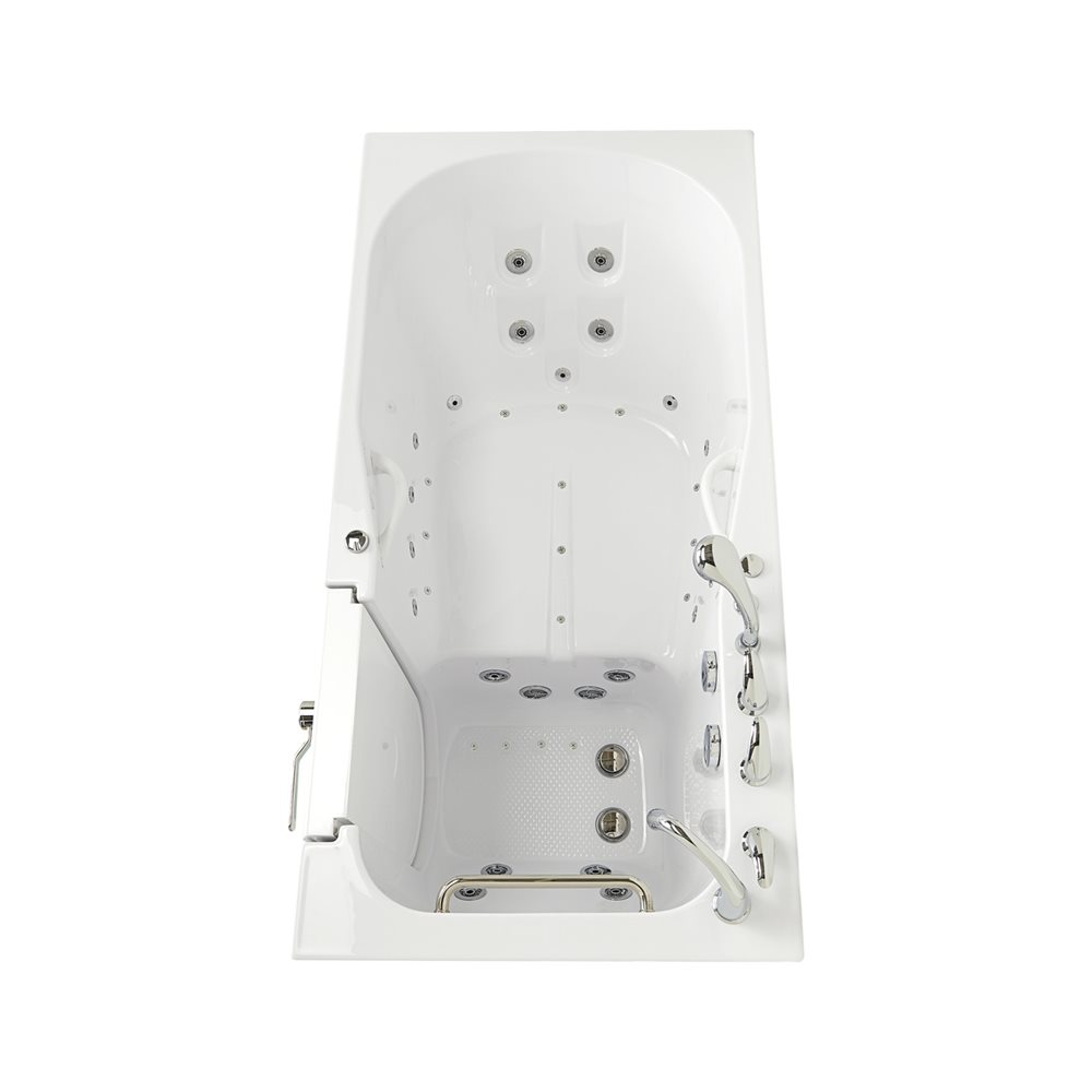 Ella's Bubbles ShaK Model 36"x72" Acrylic Air and Hydro Massage with Independent Foot Massage Walk-In Bathtub with 5 Piece Fast Fill FaucetT OA3672