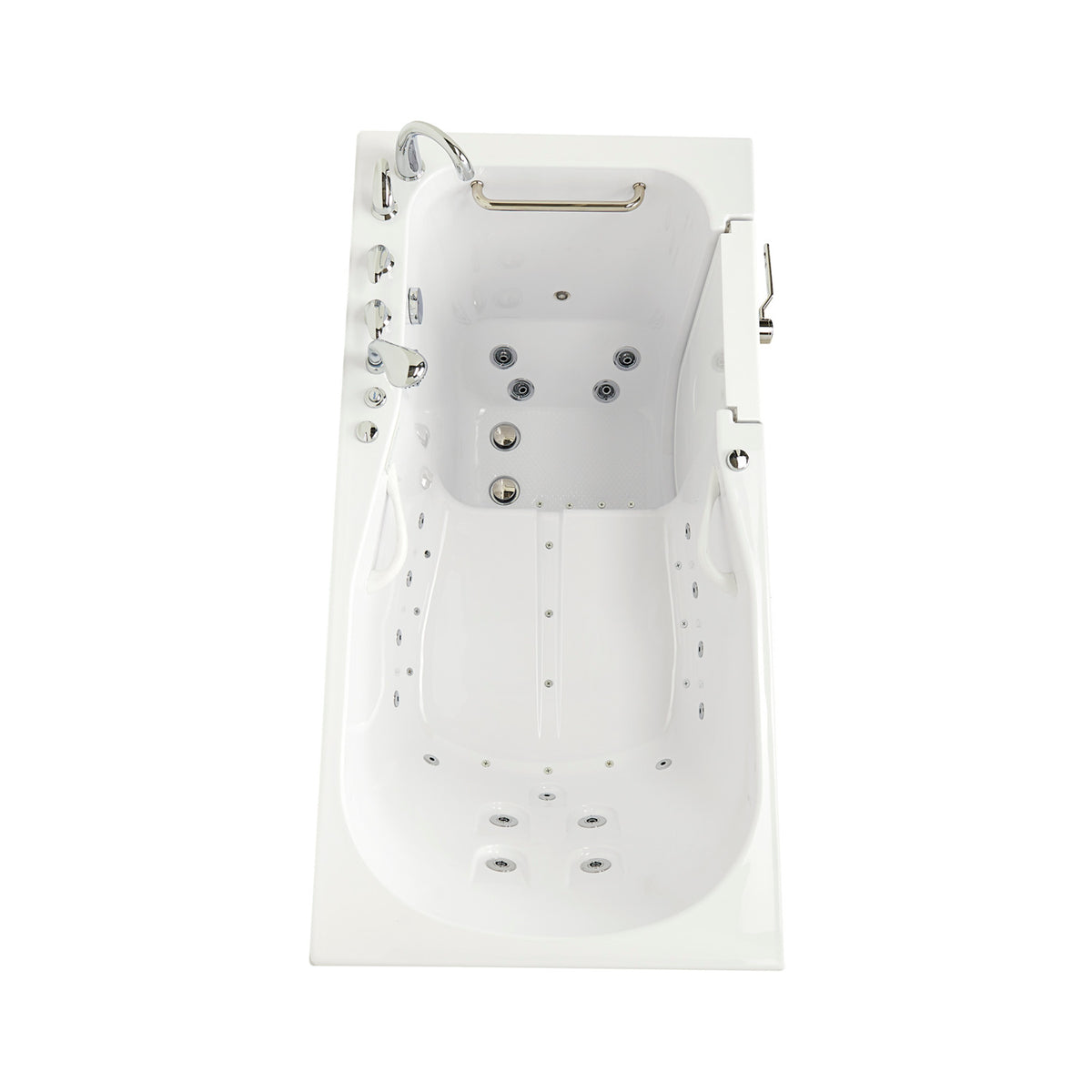 Ella's Bubbles ShaK Model 36"x72" Acrylic Air and Hydro Massage with Independent Foot Massage Walk-In Bathtub with 5 Piece Fast Fill FaucetT OA3672