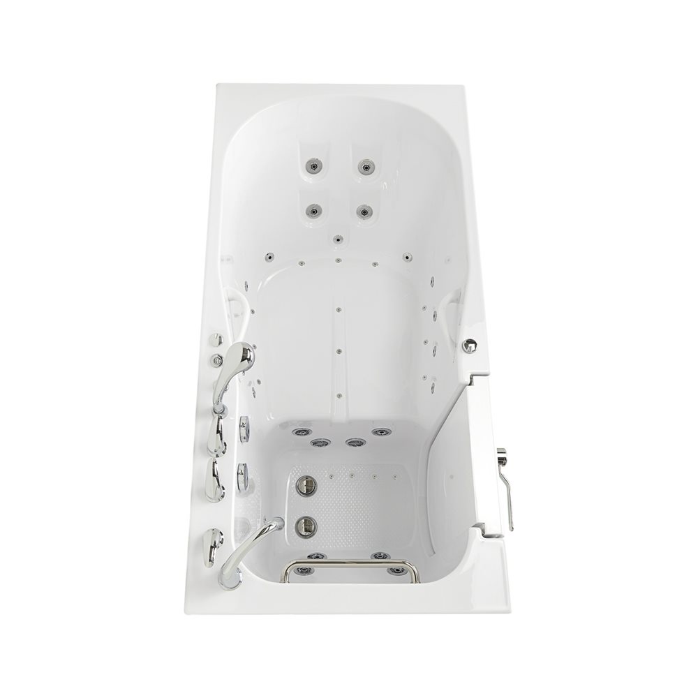 Ella's Bubbles ShaK Model 36"x72" Acrylic Air and Hydro Massage with Independent Foot Massage Walk-In Bathtub with 5 Piece Fast Fill FaucetT OA3672