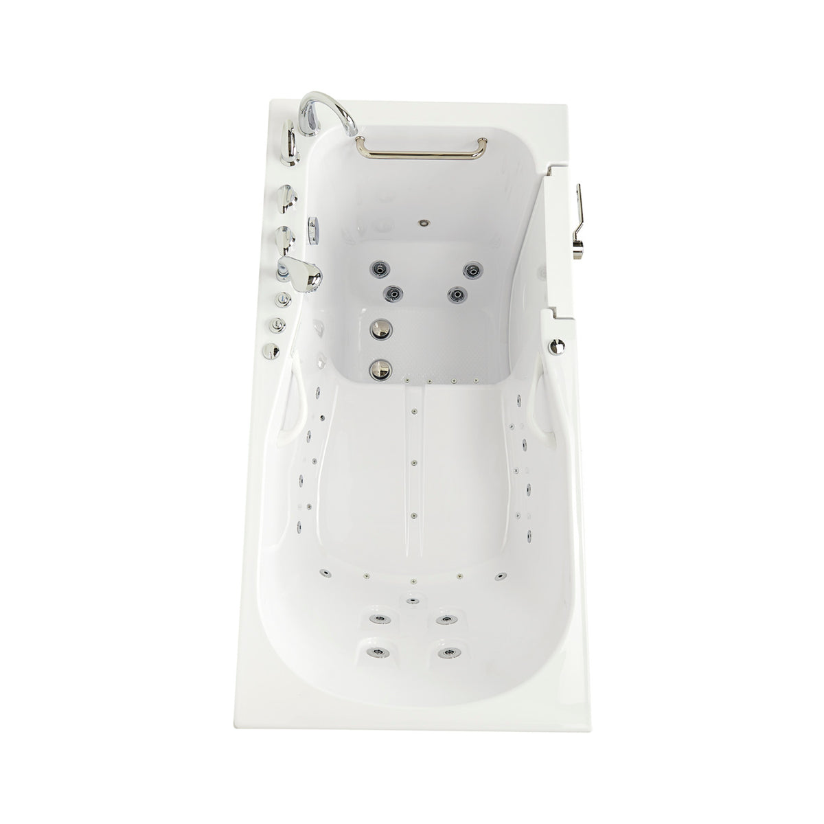 Ella's Bubbles ShaK Model 36"x72" Acrylic Air and Hydro Massage with Independent Foot Massage Walk-In Bathtub with 5 Piece Fast Fill FaucetT OA3672