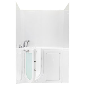 Ella's Bubbles 40″x48″x60″ Solid White Glossy Acrylic, 3-Panel Walk In Tub Wall Surround Kit 4PFWS-WG