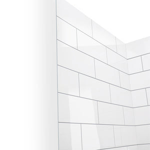 Ella's Bubbles Subway 6″ x 16″ – CNC Engravement Pattern in Acrylic, 3-Panel Walk In Tub Wall Surround Kit 40″x48″x60″ 4PFWS-SUB