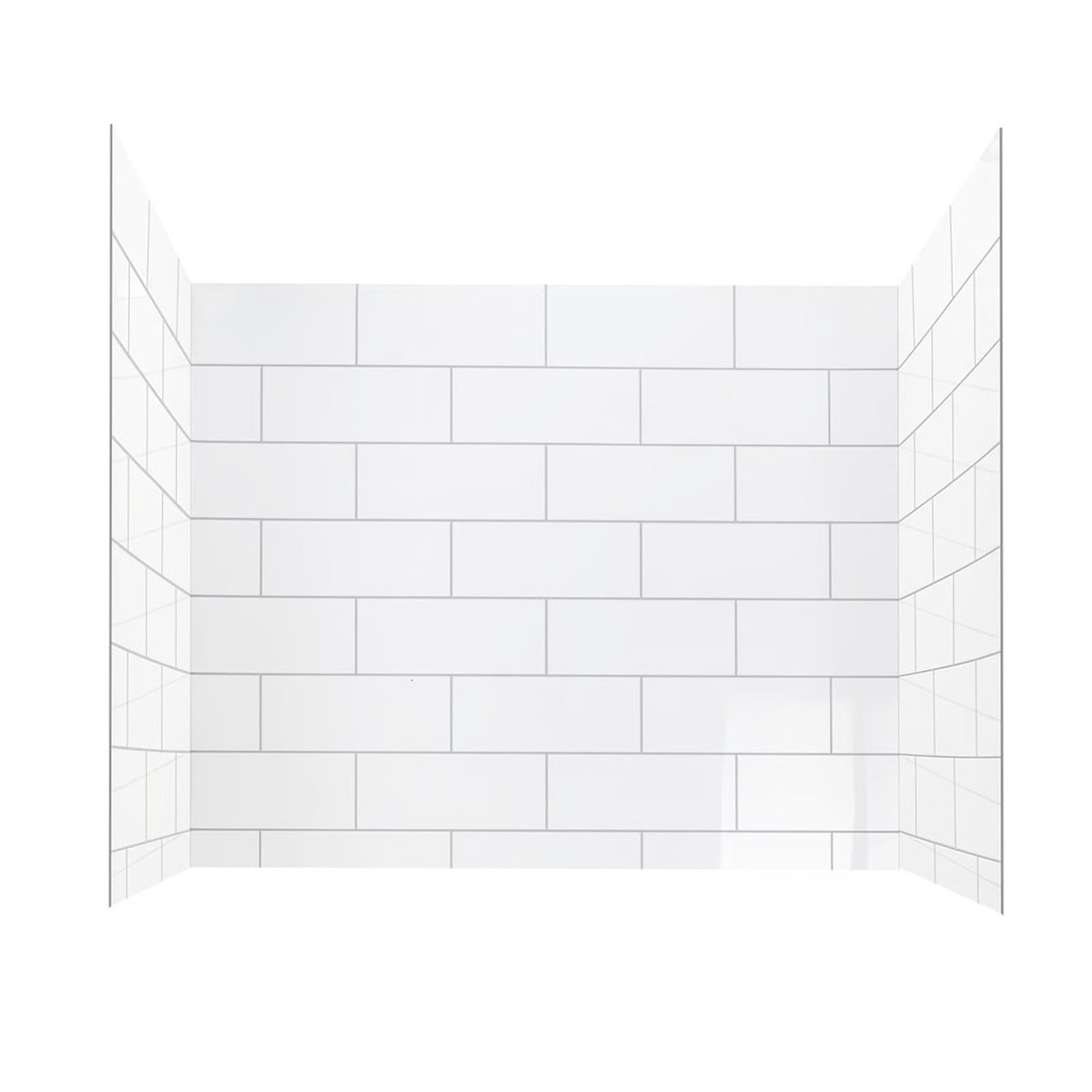 Ella's Bubbles Subway 6″ x 16″ – CNC Engravement Pattern in Acrylic, 3-Panel Walk In Tub Wall Surround Kit 40″x48″x60″ 4PFWS-SUB