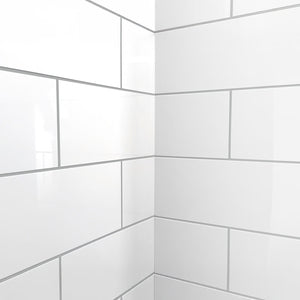 Ella's Bubbles Subway 6″ x 16″ – CNC Engravement Pattern in Acrylic, 3-Panel Walk In Tub Wall Surround Kit 40″x48″x60″ 4PFWS-SUB