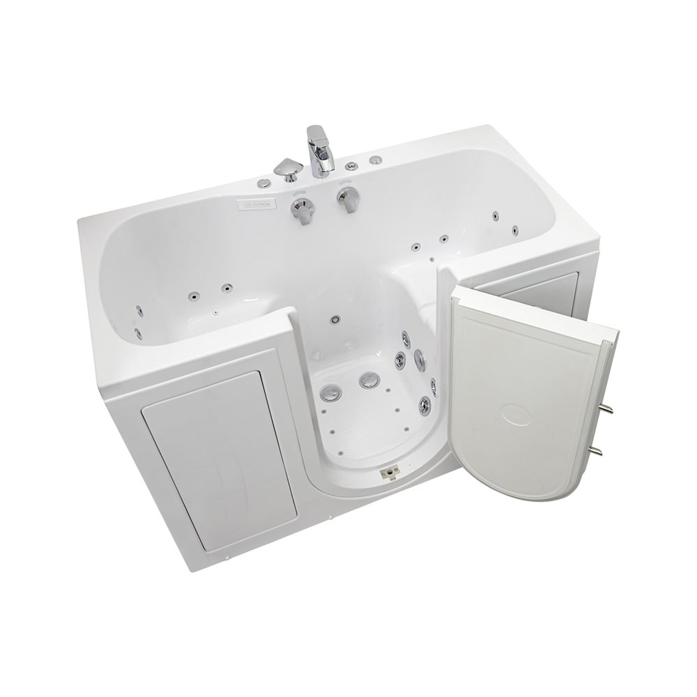 Ella's Bubbles Tub4Two 32"x60" Hydro + Air Massage with Independent Foot Massage Acrylic Two Seat Walk in Tub TO2SA3260
