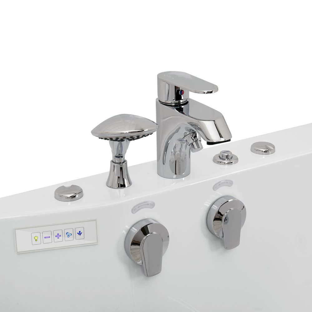 Ella's Bubbles Tub4Two 32"x60" Hydro + Air Massage with Independent Foot Massage Acrylic Two Seat Walk in Tub TO2SA3260