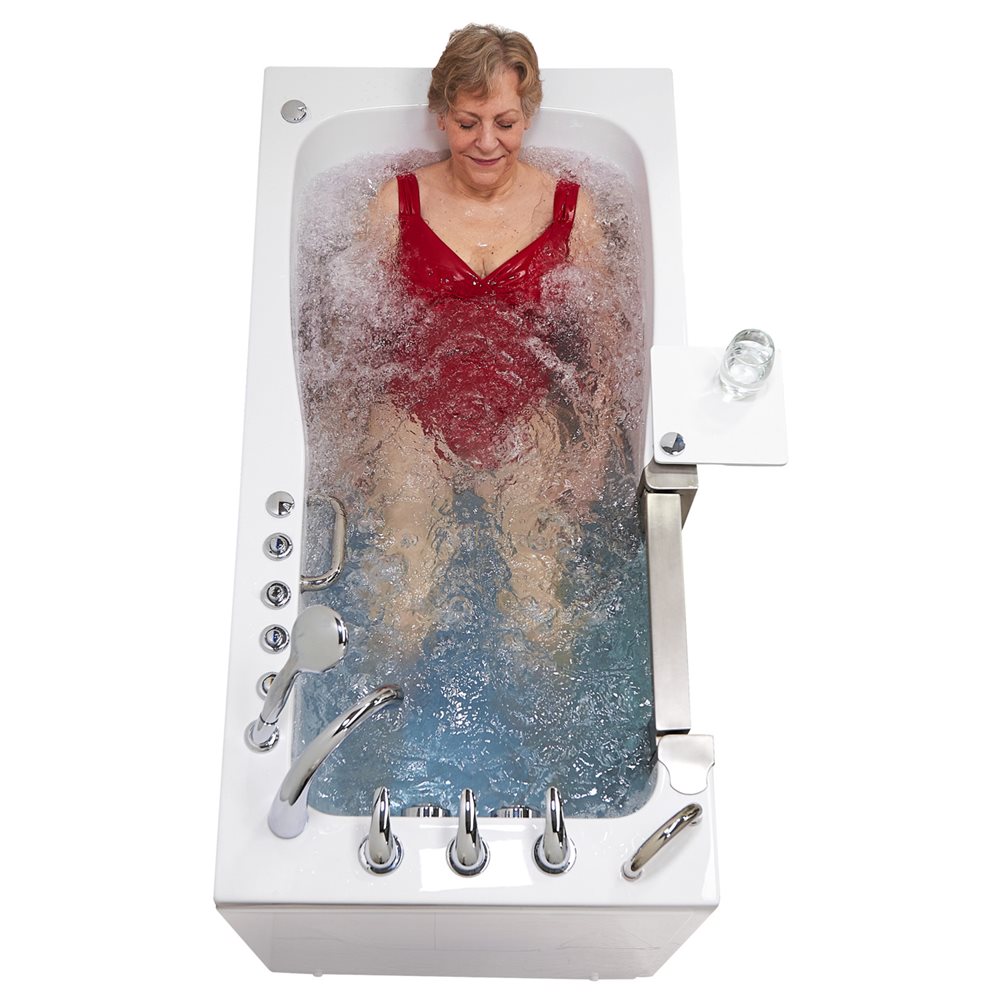 Ella's Bubbles Ultimate 30"x60" Acrylic Air and Hydro Massage + Independent Foot Massage Walk-In-Bathtub, 5 Piece Fast Fill Faucet, 2" Dual Drain HHA321